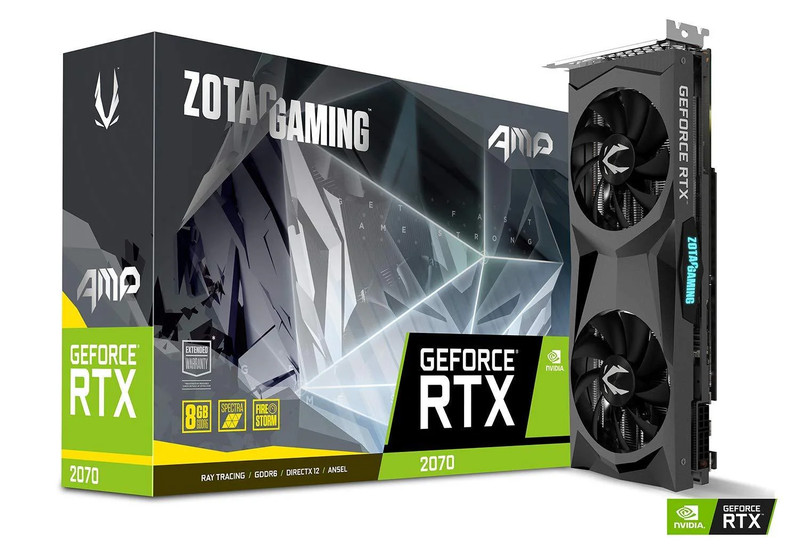 Zotac Gaming GeForce RTX 2070 AMP Edition 11GB GDDR6 PCI-E Gen 4x4 - Graphics Card - كرت الشاشة